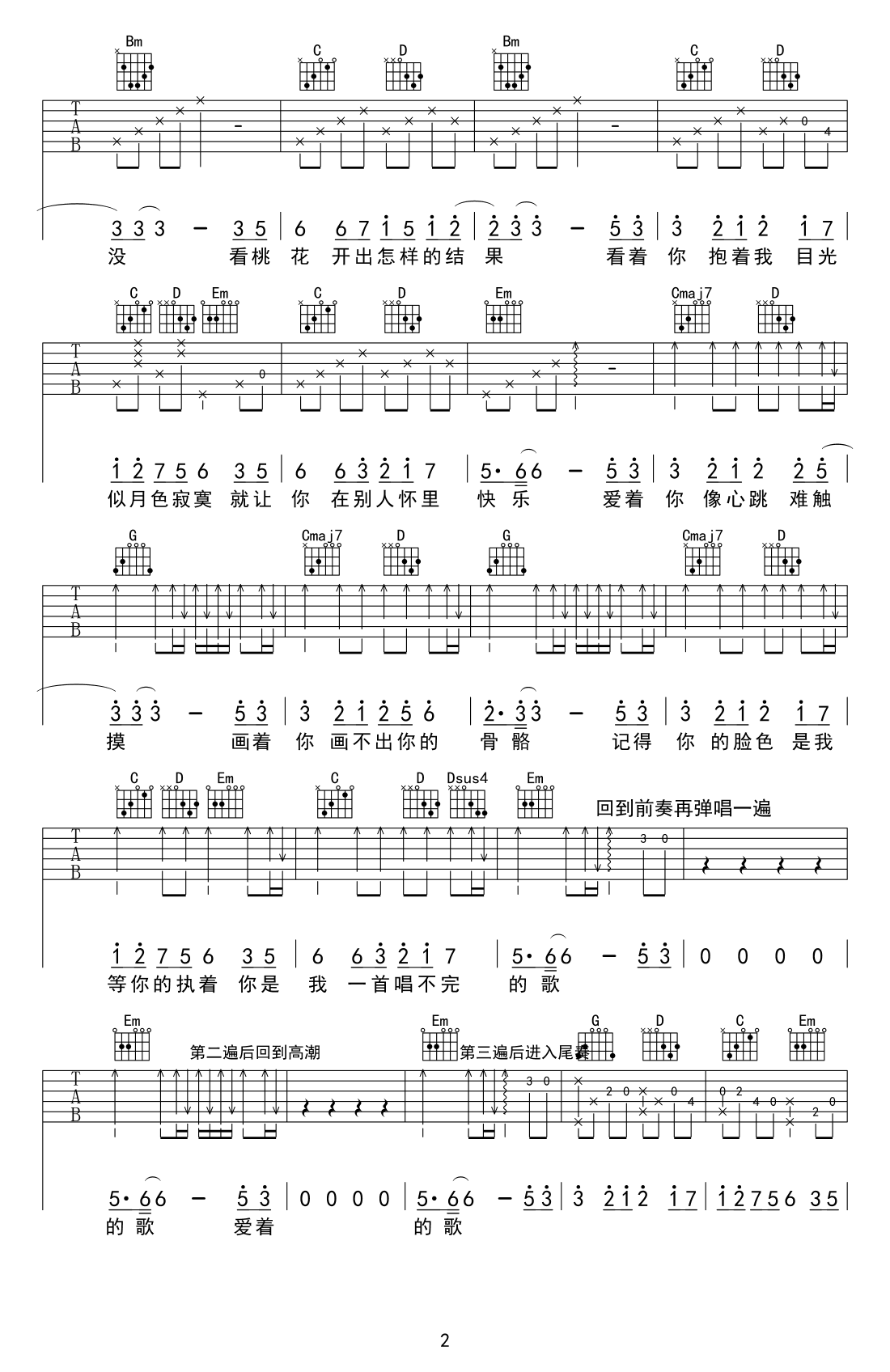 画心吉他谱2-张靓颖