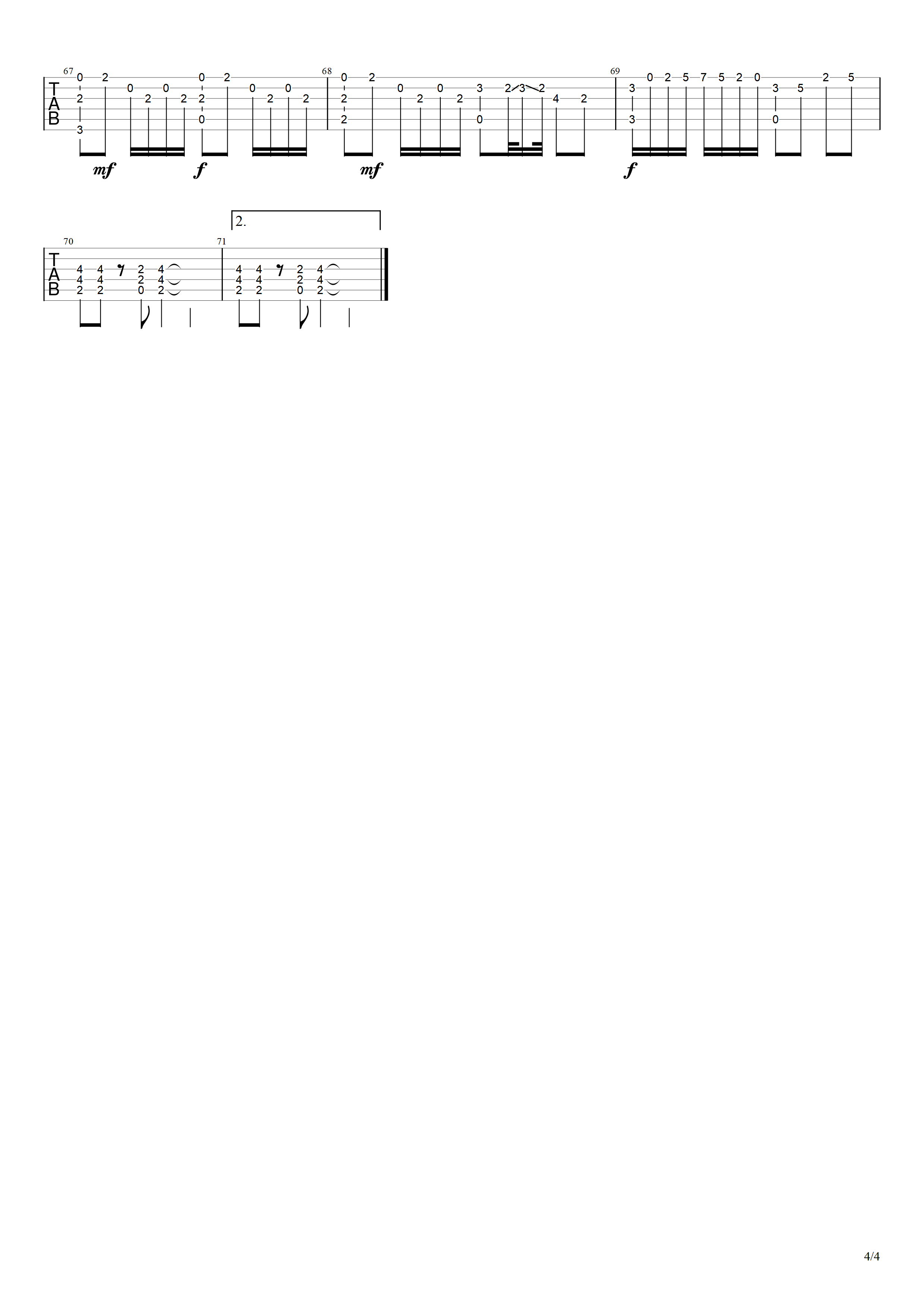 千本樱指弹吉他谱4-井草圣二