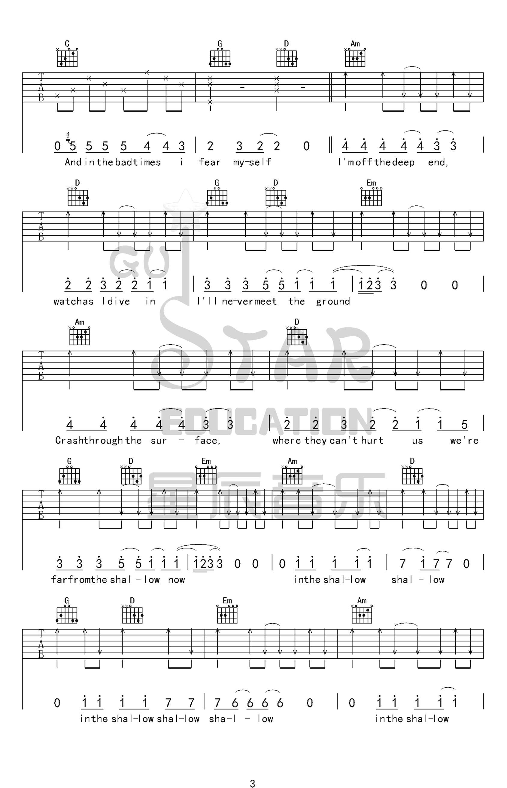 Shallow吉他谱3-Lady-Gaga