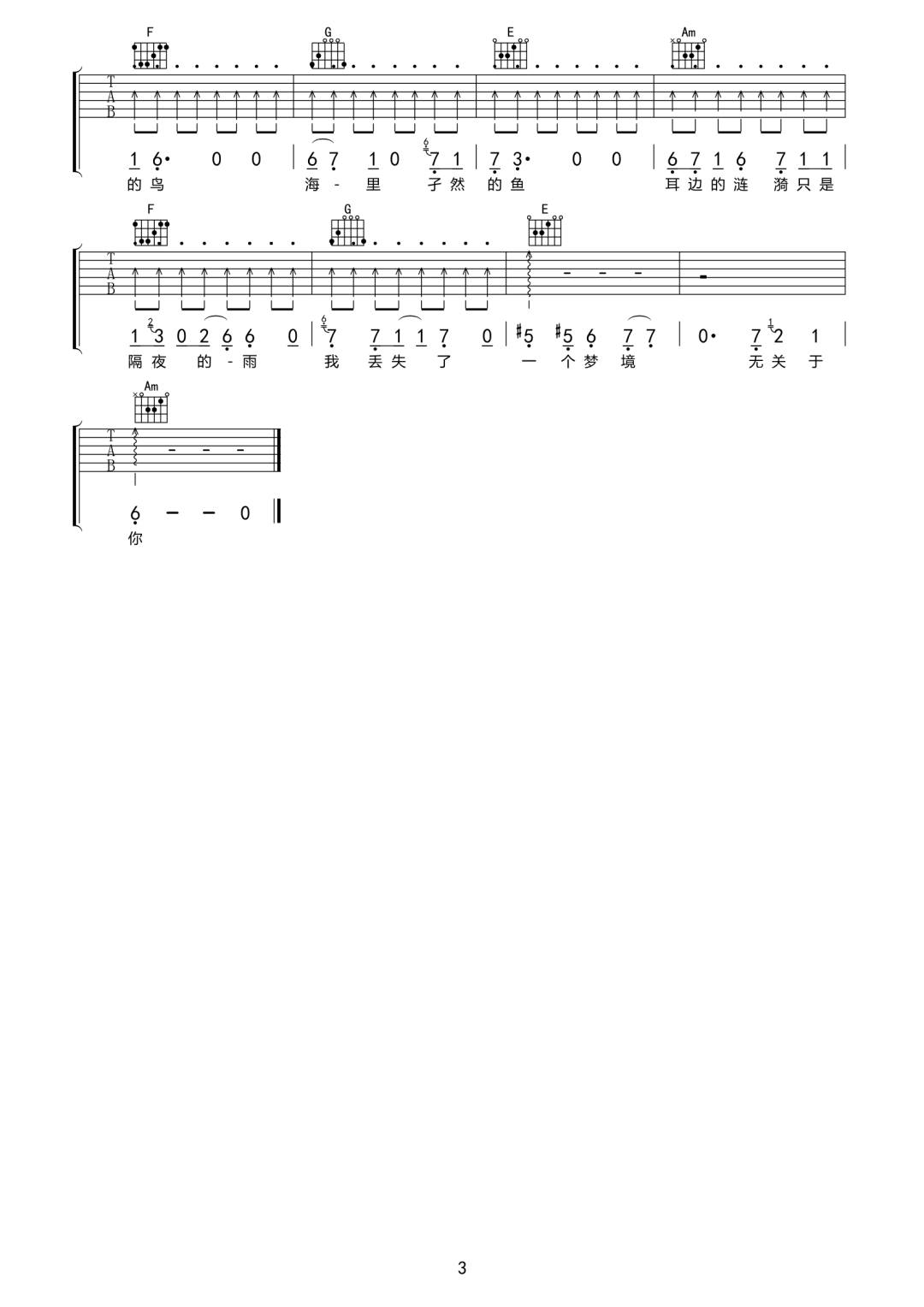 过境吉他谱3-愚青