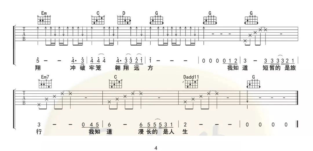 飞翔吉他谱4-海先生